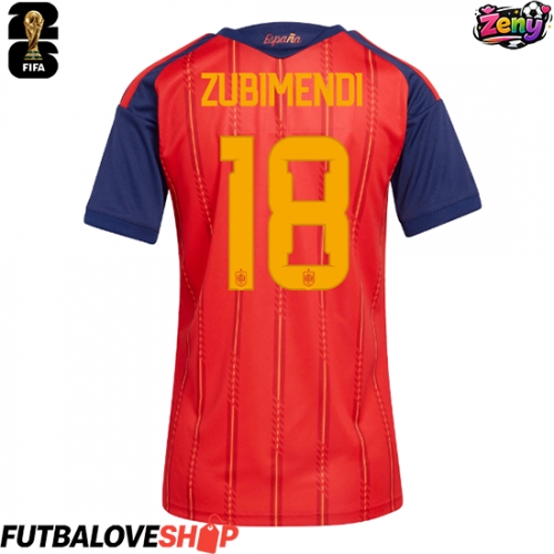 Dres Španielsko Martin Zubimendi #18 Domáci pre Ženy MS 2026 Krátky Rukáv